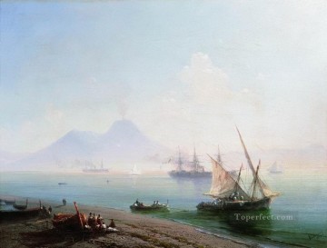 イワン・コンスタンティノヴィチ・アイヴァゾフスキー Painting - 朝のナポリ湾 1877 ロマンチックなイワン・アイヴァゾフスキー ロシア